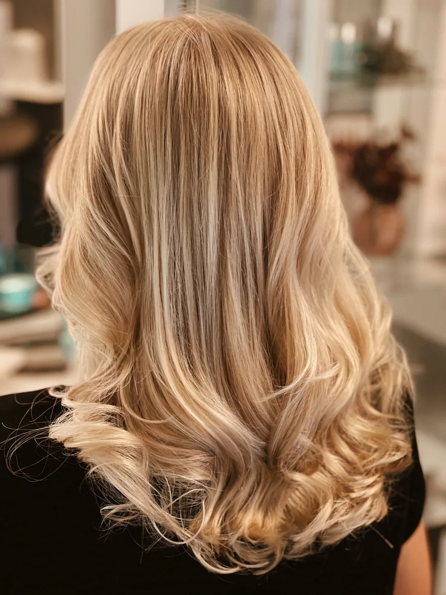 Helles Blond mit weichen Wellen