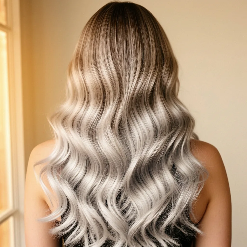 Kühles Blond mit weichem Balayage-Verlauf