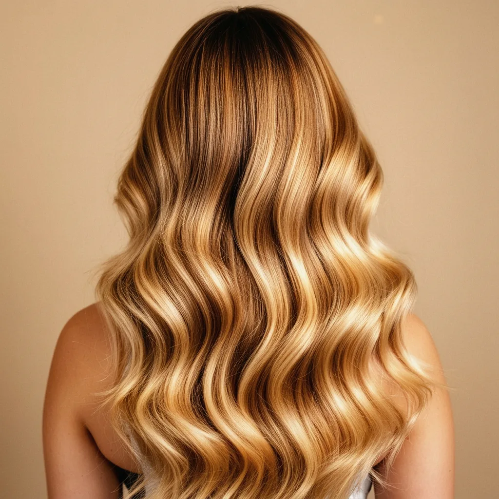 Warmes Blond mit handgemalten Strähnen